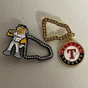 2 New Era Texas Rangers Pins Brooch Baseball Hat Pin Streetwear Hats Gold New